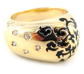 Anillo de sello 'Songes' Negro 52