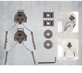 Soporte para auriculares Juego de adaptadores de riel para casco rápido Accesorios para casco Tipo Soporte de suspensión de riel para casco gris