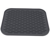 Tapete rectangular de silicona para secar platos, aislante térmico, antideslizante, con drenaje incorporado