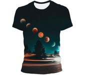 Camisetas gráficas del vasto universo de cielo estrellado para hombres, camisetas de moda de verano con estampado de planetas espaciales en 3D, camisetas con personalidad y estilo genial. S