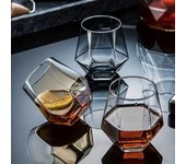 Vasos de cristal geométricos, vasos de whisky resistentes al calor, vasos para beber zumo, té de la leche y más vasos de verano e invierno, 6 uds.