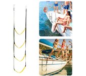 Escalera portátil de goma blanda de 3/4/5 escalones para embarcación, escalera colgante lateral para yate, escalera plegable para barco, escalera de cuerda para barco