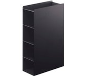 Yamazaki Jitsugyo soporte para envoltorios de 4 niveles, negro, aprox.. Soporte para torre de 8 x 18 x 29,5 cm de ancho y 29,5 x 29,5 cm de alto, diseño delgado, fácil de colocar y quitar. 4996