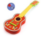 DJECO Ukelele Instrumento musical Juguete Guitarra Mini Guitarra Ukelele Juguete 4 Cuerdas Juguete Educativo Interpretación Musical Montessori 3 Años Navidad