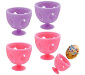Limpiador de huevos de silicona portátil para huevos relucientes, cepillo de limpieza eficiente, herramienta ecológica para fregar huevos. 1pc color rosa