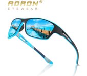 AORON gafas de sol polarizadas para hombres deportes al aire libre gafas de arena a prueba de viento gafas de sol UV400 antideslumbrantes gafas masculinas ciclismo azul