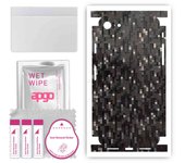 apgo Protective Skin Sticker for the back+sides compatible with Apple iPhone 7, Full Wrap Film, Foil, Vinyl - Pattern Carbon Black Pixel