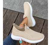 Zapatillas de deporte cómodas de tela de caña baja, suela sin cordones, transpirables, zapatos suaves, interior y plantilla de tela, calzado deportivo informal para exteriores y para todas las estaciones para mujer 36 blanco