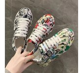 Gran oferta de zapatos vulcanizados de Color a juego para mujer, zapatillas de deporte para exteriores para mujer, zapatos informales con plataforma y cordones para mujer 35
