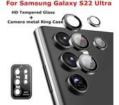 Protectores de lente de cámara para Samsung Galaxy S22 Ultra, funda de anillo de Metal para cámara, tapa protectora de cristal para Samsung S 22 S22Ultra 5G For S22 Ultra(5PCS) plata