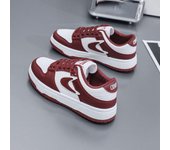Zapatillas clásicas burdeos, zapatos casuales de mujer de piel de microfibra de otoño, zapatillas retro versátiles con cordones 35 borgoña