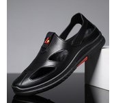 Novedad de verano, sandalias, zapatos de cuero a la moda, zapatos de playa Baotou, zapatos transpirables con Agujero hueco, zapatos de cuero para hombres 39