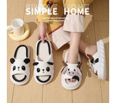 Pantuflas de lino con diseño de vaca, rana y panda: Bonita y cómoda parte inferior gruesa para hombres y mujeres. 44-45