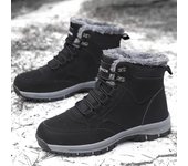 Zapatos de hombre, botas de nieve, plataforma para mujer, zapatillas de deporte de talla grande, zapatos casuales a la moda, botas de tobillo cálidas de piel de invierno, talla grande 36 rojo