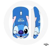 Lindo ratón inalámbrico Stitch fondo azul