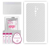 apgo Protective Skin Sticker for the back compatible with Oppo Reno2 Z, Wrap Film, Foil, Vinyl - Pattern Transparent Carbon