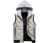 Chaleco de hombre para otoño e invierno, corte holgado, talla grande, chaleco de algodón cálido 8XL negro
