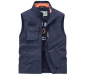 Chaleco de secado rápido para exteriores, chaleco fino con múltiples bolsillos para hombre, chaleco de trabajo de ocio de talla grande, chaleco de pesca, abrigo para hombre 6XL negro