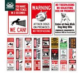Placa de metal con letrero de hojalata vintage de advertencia de Putuo Decor, letreros de perro guardián, carteles de arte de pared para granjas con prohibido el paso. 7.8x11.8inch