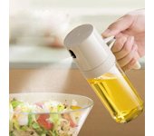 Botella pulverizadora de aceite de vidrio de 250 ml, pulverizador de aceite Mister New, dispensador de aceite de oliva para freidora de aire, ensalada beige
