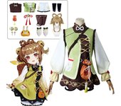 Cosplay Yaoyao, disfraz para niños, peluca, cesta, zapatos, conjunto completo, Yaoyao, lindo vestido de Lolita, disfraz de Halloween XS-(Costume+Wig)