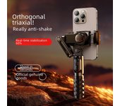 Trípode con cardán y seguimiento facial portátil CYKE: Palo de selfie antivibración con estabilizador de teléfono. negro