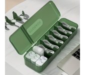 Caja de almacenamiento de cables de datos de plástico, 2 unidades, para cargador de teléfono móvil, organizador de cables de alimentación y rejilla de clasificación