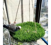 Hamaca para reptiles con cuerda ajustable, cama colgante artificial, plataforma de escalada para mascotas pequeñas, juguete para lagartijas, dragones barbudos, camaleones y hámsteres Round