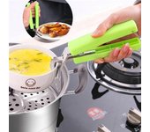 Clip de tazón de acero inoxidable, soporte Universal de placa de mano, abrazadera de herramienta de cocina para horno microondas