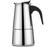 Cafetera italiana de acero inoxidable con aislamiento ergonómico de 300 ml para el hogar.