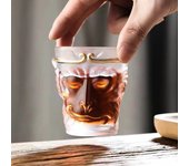 Vasos de whisky Monkey King de 120 ml, copa de cristal de Wukong con diseño de mito negro, taza de té creativa Sun Wukong Kung Fu, artículos para beber para el hogar 120ml