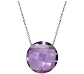 Les Trésors De Lily [Q6765] - Collier Argent 'Meghan' quartz fumé argenté (rhodié) - 8 mm púrpura