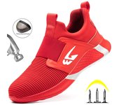 Zapatillas de trabajo nuevas para hombre, zapatos de seguridad, botas de trabajo para hombre y mujer, calzado de seguridad antiperforación, zapatos con punta de acero, zapatos ligeros para hombre. 36