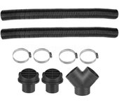 Compatible con calentador diésel Webasto de 2.953 in, conducto de tubo de calentador y rama en Y, kit de ventilación de salida de aire caliente.