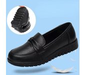 Comemore Zapatos de suela blanda Primavera Verano Planos Antideslizantes Zapatos Casuales Impermeables Trabajo Casual Pisos de Cuero Mocasines Sin Cordones Baratos 35