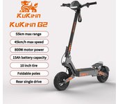 Patinete eléctrico para adultos Kukirin G2, motor de 48 V y 800 W, scooter rápido con autonomía de 45 km/h y 55 km, neumáticos todoterreno de 10 pulgadas, patinete eléctrico de largo alcance para adultos M