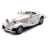 1:28 escala Benz 500K Pull Back Diecast Metal antiguo modelo clásico coches coleccionables juguetes regalos (Longitud 6,5 pulgadas/16,8 cm) 1/28-16.2x5.7x4.8cm blanco