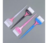Cepillos de pelo natural con mango profesional, peine esponjoso de resina, cepillo para teñir el cabello de peluquero, herramienta de diseño de peinado de moda, 1 pieza negro