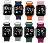 Reloj para niños adecuado para estudiantes, relojes electrónicos al aire libre, pantalla, tiempo de visualización One Size vino
