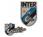 Juego de parches para planchar con el logotipo del Inter de Milán FC (Paquete de 2) One Size blanco/negro