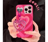 Funda de teléfono coreana con colgante de corazón de amor Y2k, color rosa, para Iphone 14, 13, 12, 11 Pro Max, X, Xr, 7, 8 Plus, Se3, Funda suave a prueba de golpes For iPhone XSMax