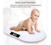 Báscula digital para bebés para pesar hasta 20 kg/44 lb Báscula para bebés recién nacidos Pantalla LCD