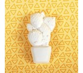 Objet en plâtre Tropical Cactus rond - Graine créative Blanc