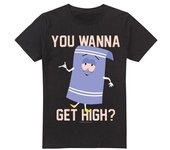 Camiseta de toalla  Wanna Get High  de South Park para hombre 4XL negro
