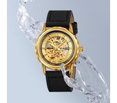 Reloj mecánico automático de negocios con agujeros para hombre, reloj con correa de acero resistente al agua, reloj para hombre