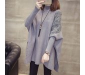 Jersey holgado abrigo para mujer, jersey de cuello medio alto, abrigo con cuentas, otoño e invierno, 2022 One Size negro