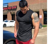 Camisetas sin mangas de algodón para culturismo, camisa informal sin mangas para hombre, camiseta para gimnasio y Fitness, ropa con tirantes M rojo