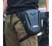 Riñonera para motocicleta, bolsa lateral para pierna, carcasa rígida de EVA, informal, para exteriores, para teléfono móvil, riñonera negro