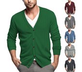 Chaqueta tipo cárdigan informal de manga larga con botones y botonadura sencilla para hombre L azul