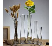 Florero de vidrio transparente, florero pequeño, planta hidropónica, terrario de flores, mesa de habitación de lujo, decoración del hogar, decoración de boda 20.1*3.7cm